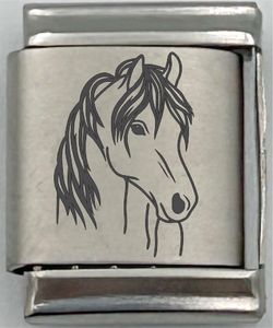 13mm Laser Engraved Charm - Horse