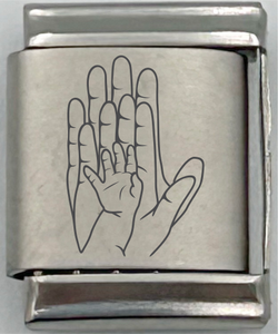 13mm Laser Engraved Charm - Hands