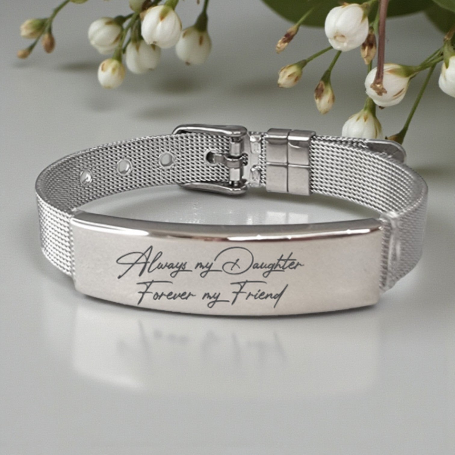 Personalized Stainless Steel Mesh ID Bracelet
