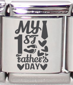 13mm Laser Engraved Charm - 1st Father's Day