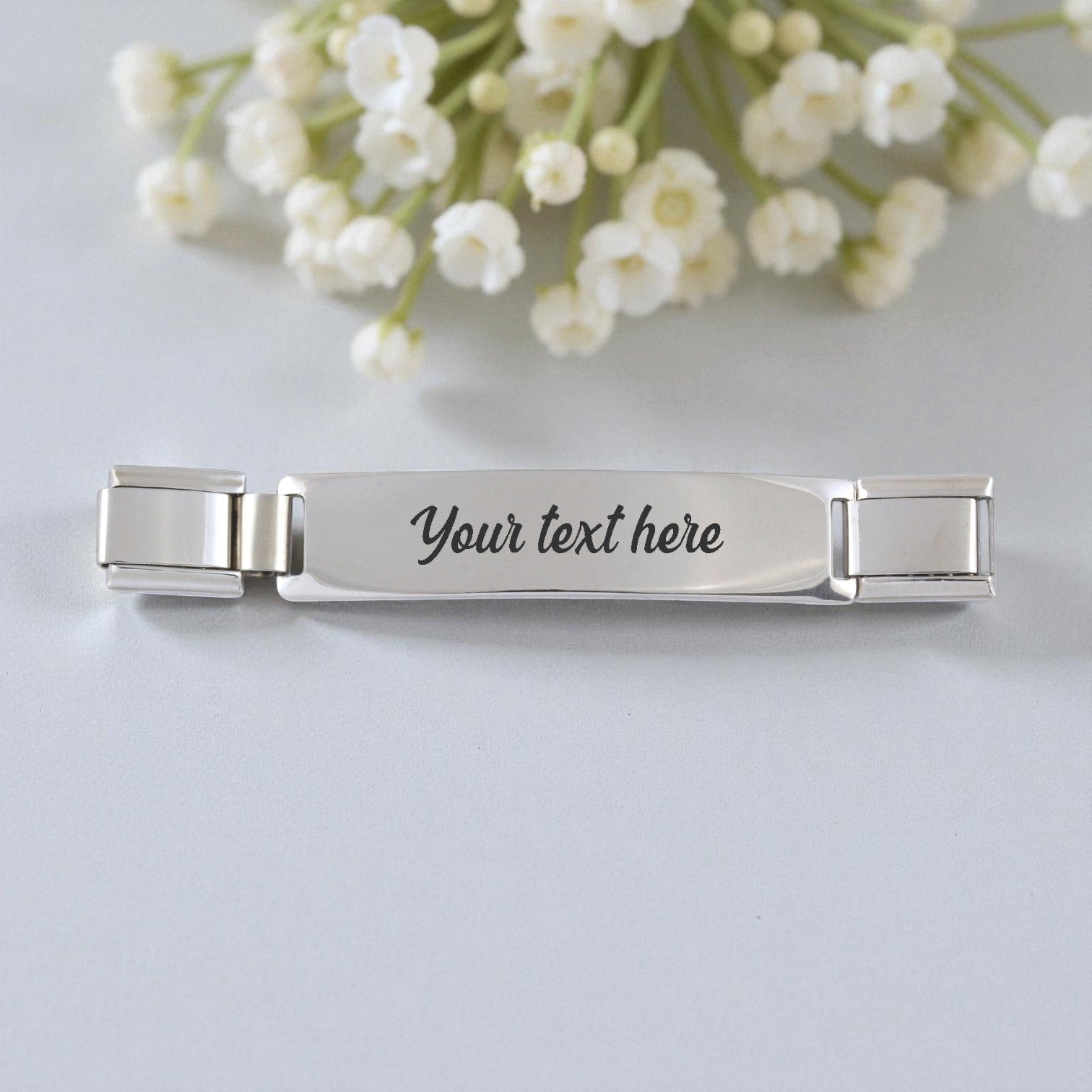 9mm Engraved Connector Bar Italian charm (Click to Personalize)