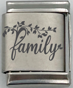 13mm Laser Engraved Charm - Family Tree
