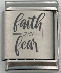 13mm Laser Engraved Charm - Faith Over Fear