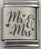 13mm Laser Engraved Charm - Mr Mrs