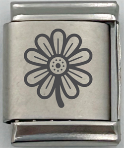 13mm Laser Engraved Charm - Daisy