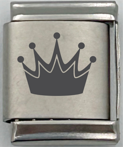 13mm Laser Engraved Charm - Crown