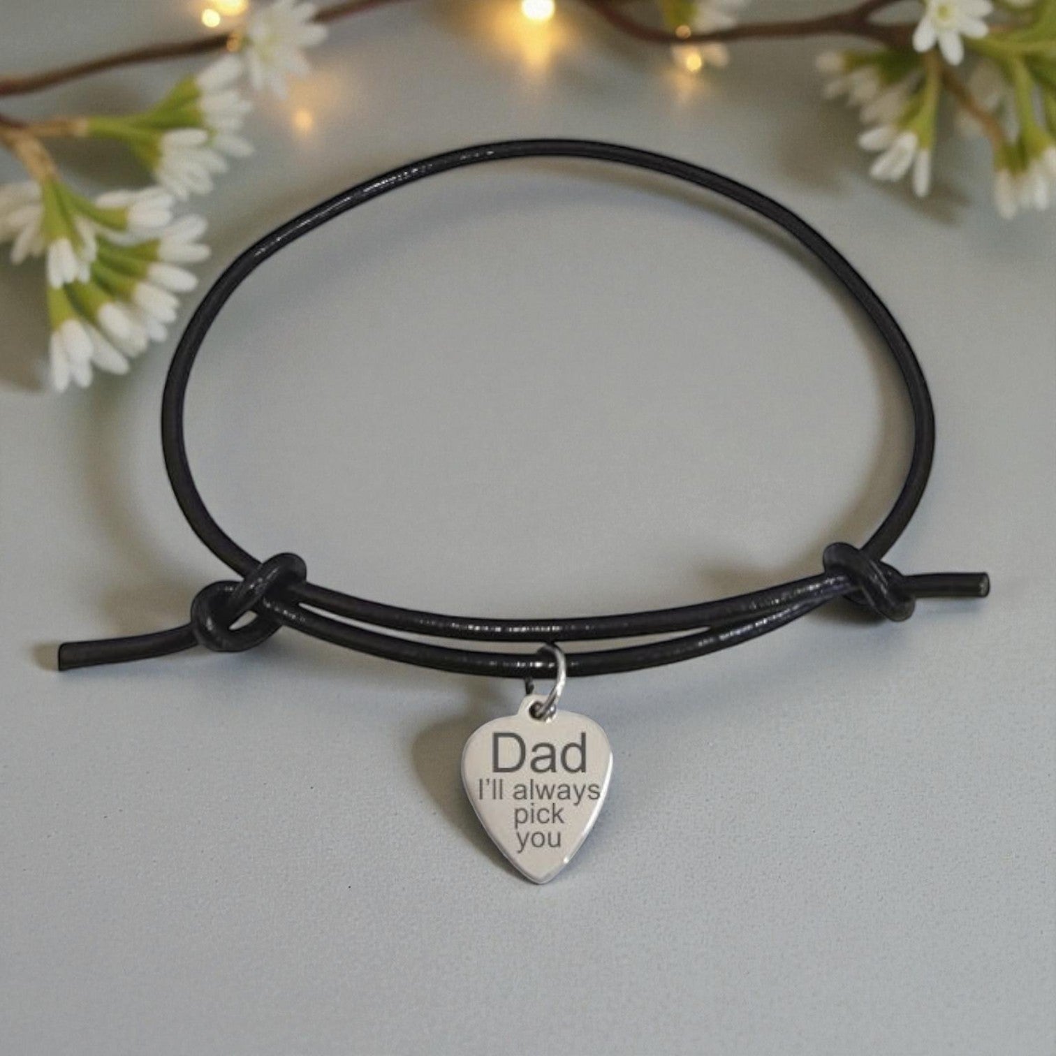 Adjustable Rope Bracelet with Charm