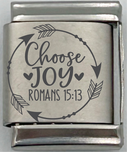 13mm Laser Engraved Charm - Choose Joy Round