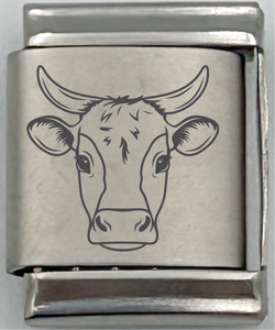 13mm Laser Engraved Charm - Cow