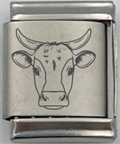13mm Laser Engraved Charm - Cow