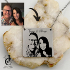 Photo Engraved Square Necklace