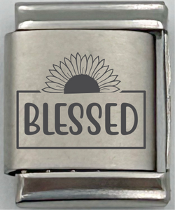 13mm Laser Engraved Charm - Blessed