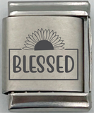 13mm Laser Engraved Charm - Blessed