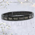 9mm Engraved Name Italian Charm Bracelet (Black)