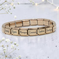 9mm Engraved Name Italian Charm Bracelet (Rose Gold)