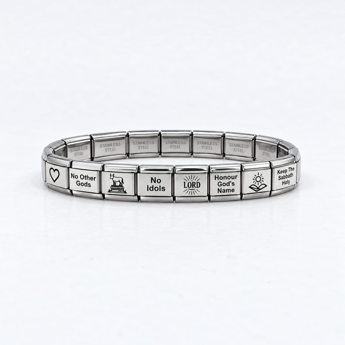 9mm Italian Charm Bracelet - 10 Commandments