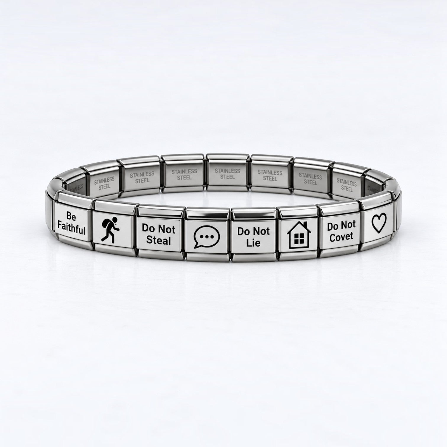 9mm Italian Charm Bracelet - 10 Commandments