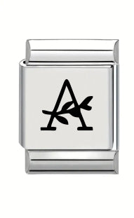 13mm Laser Italian Charm - Letter A