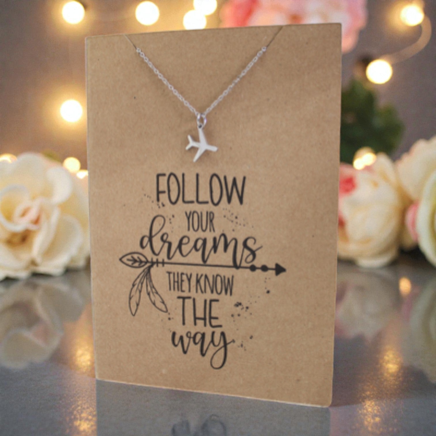 Aeroplane Pendant & Chain - Card 353