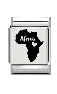 13mm Laser Engraved Charm - Africa