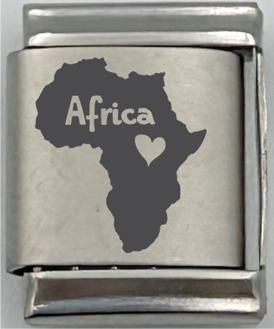 13mm Laser Engraved Charm - Africa