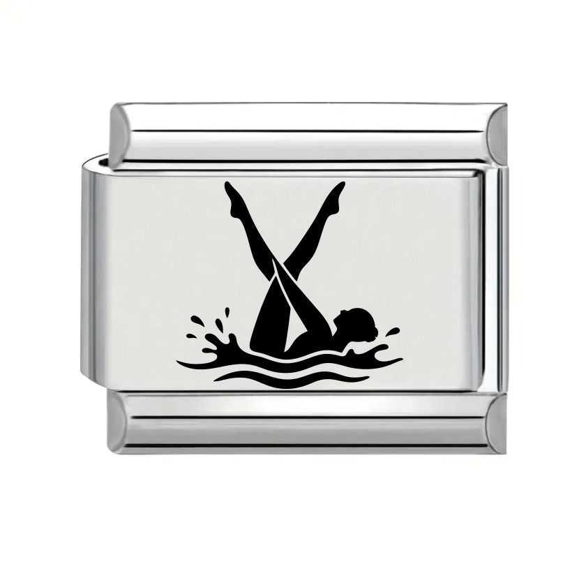 9mm Laser Engraved Charm - Artistic Swimming