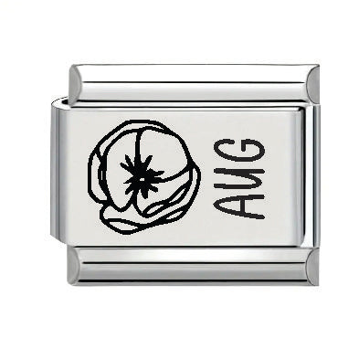 9mm Laser Italian Charm - August Flower