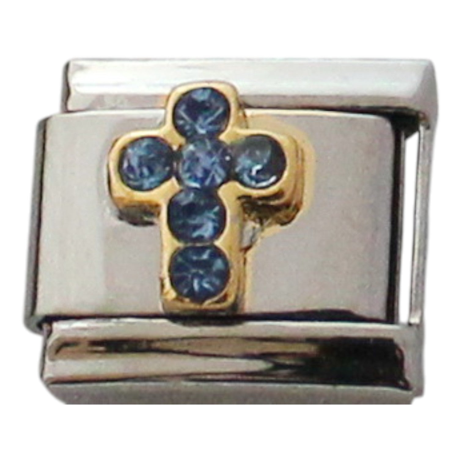 March Birthstone Cross 9mm Charm