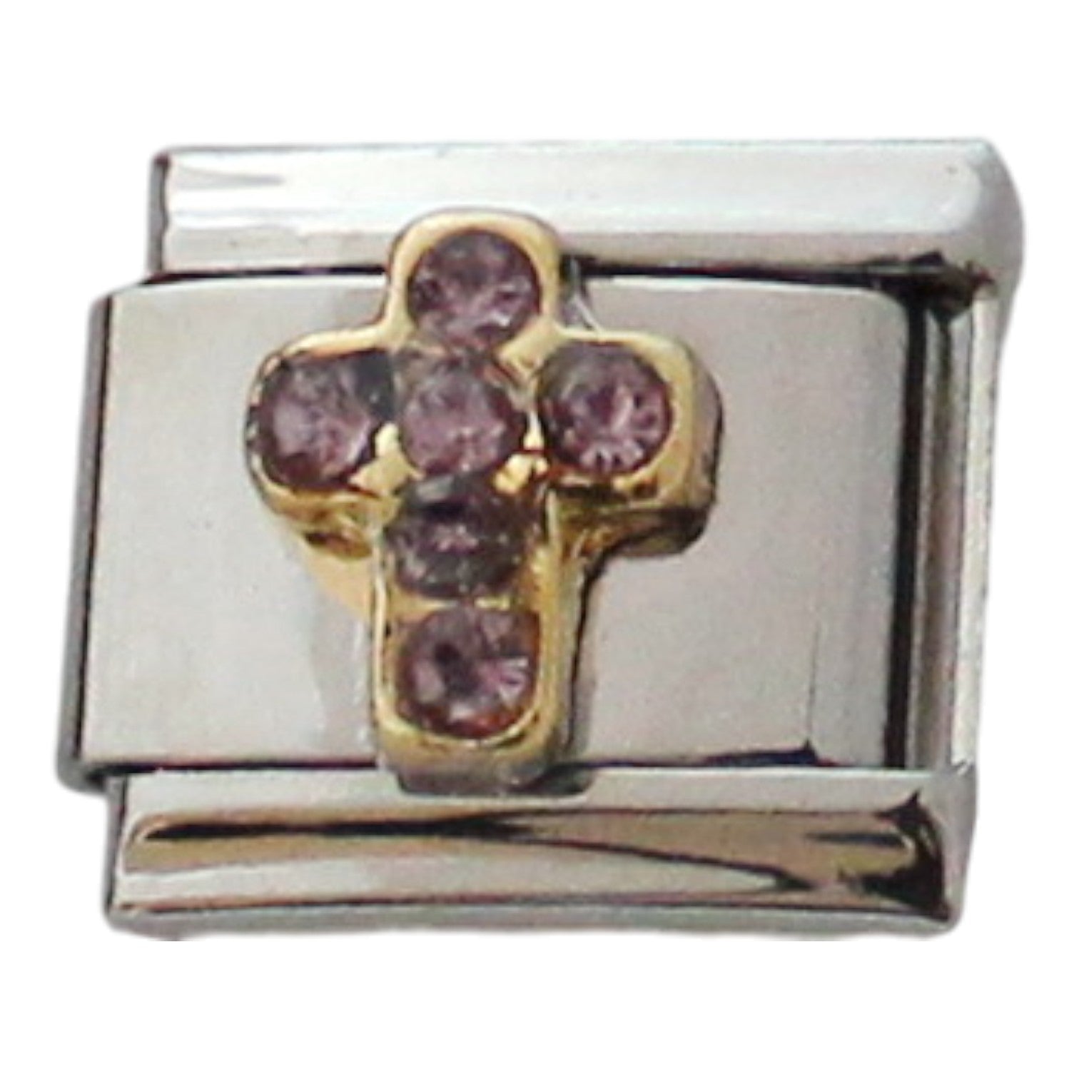 June Birthstone Cross 9mm Charm