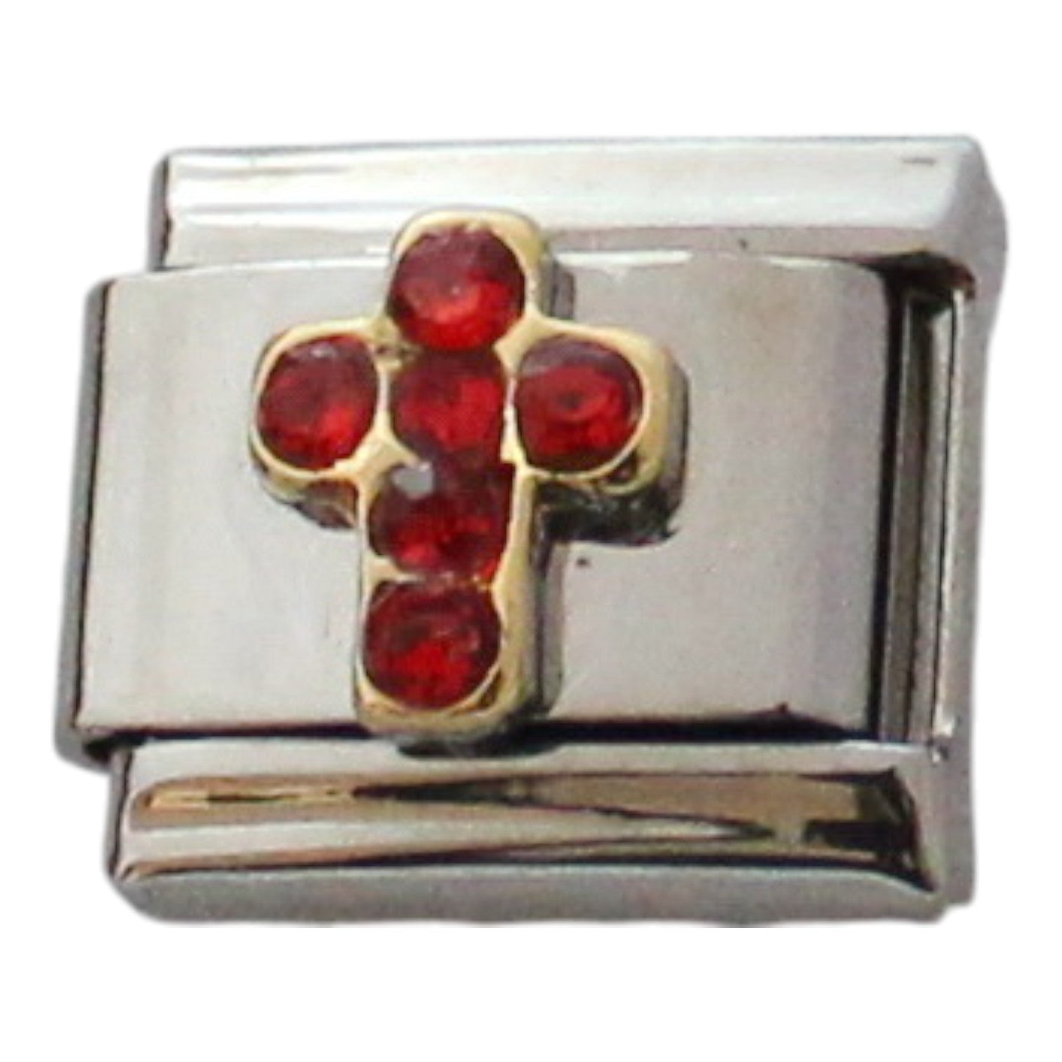 July Birthstone Cross 9mm Charm