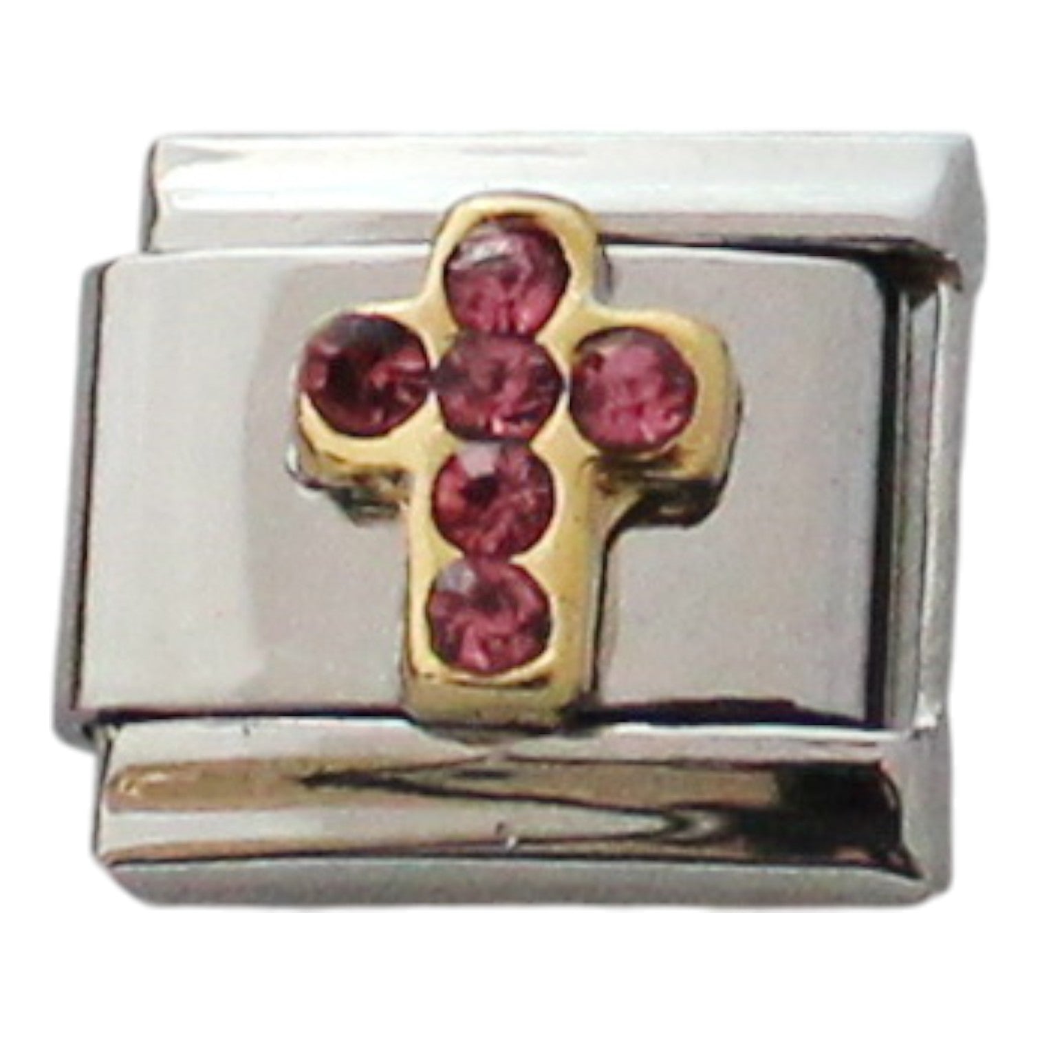 October Birthstone Cross 9mm Charm