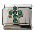 December Birthstone Cross 9mm Charm