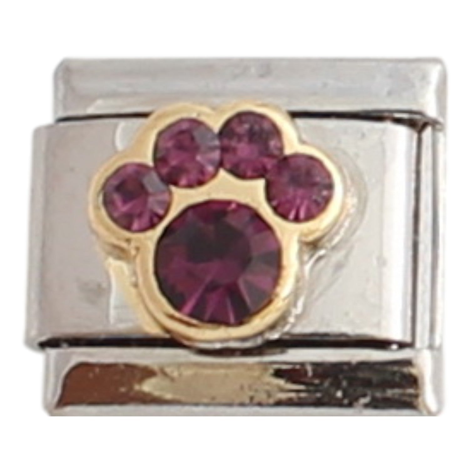 February Birthstone Paw 9mm Charm