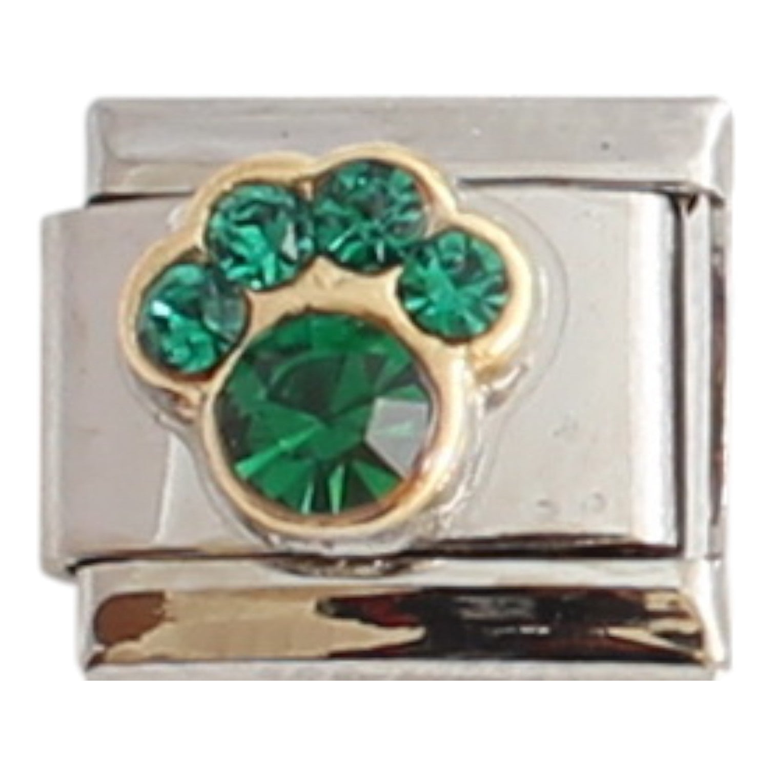 May Birthstone Paw 9mm Charm