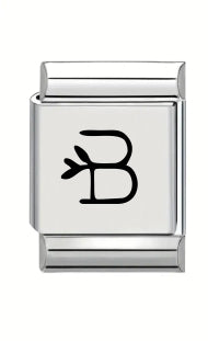 13mm Laser Italian Charm - Letter B