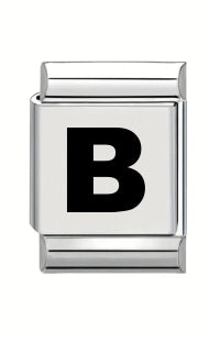 13mm Laser Italian Charm - Plain Letter B