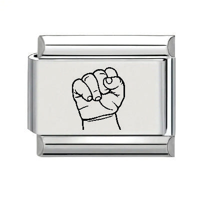 9mm Laser Italian Charm - Baby Hand