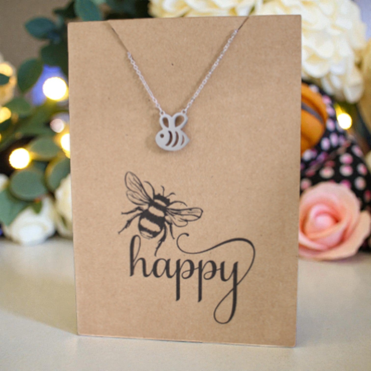 Bee Pendant & Chain - Card 322