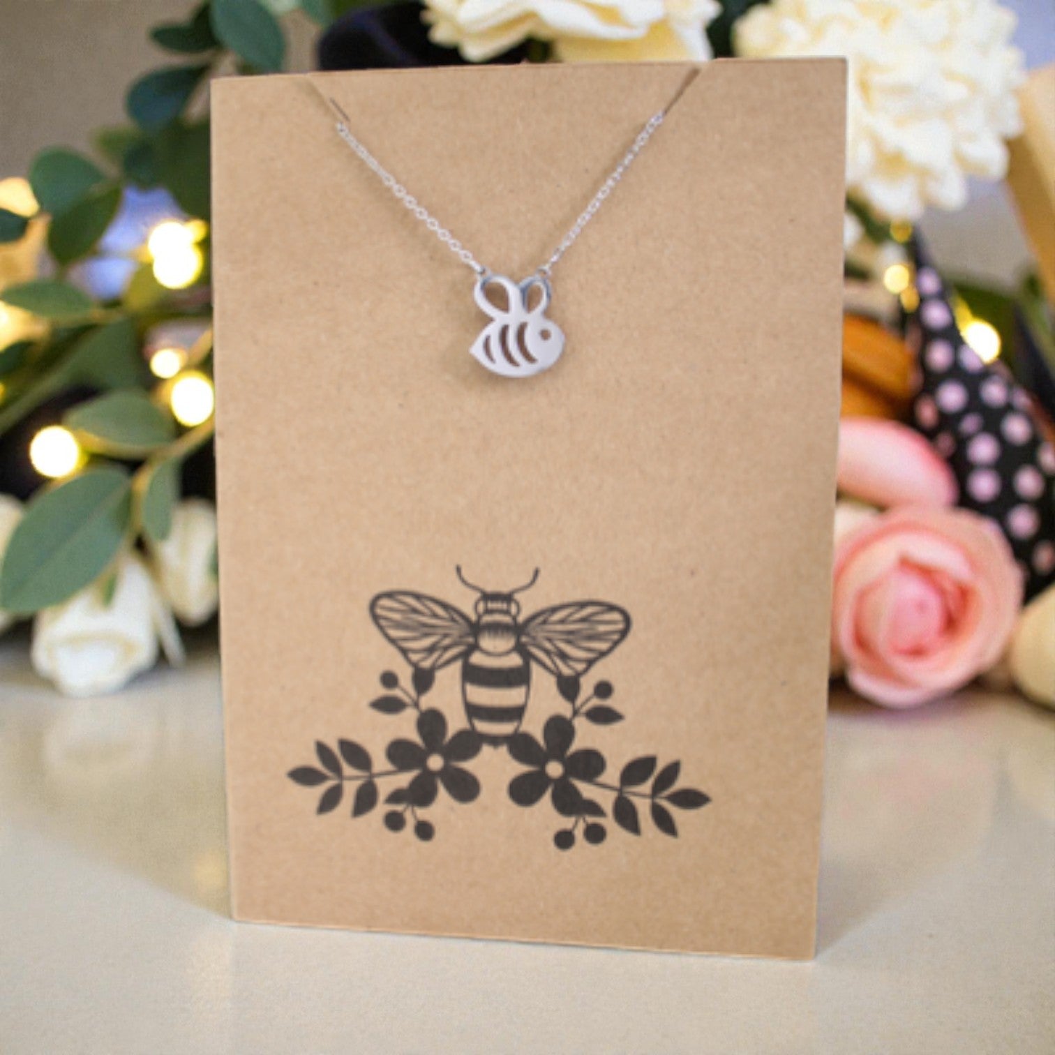 Bee Pendant & Chain - Card 324