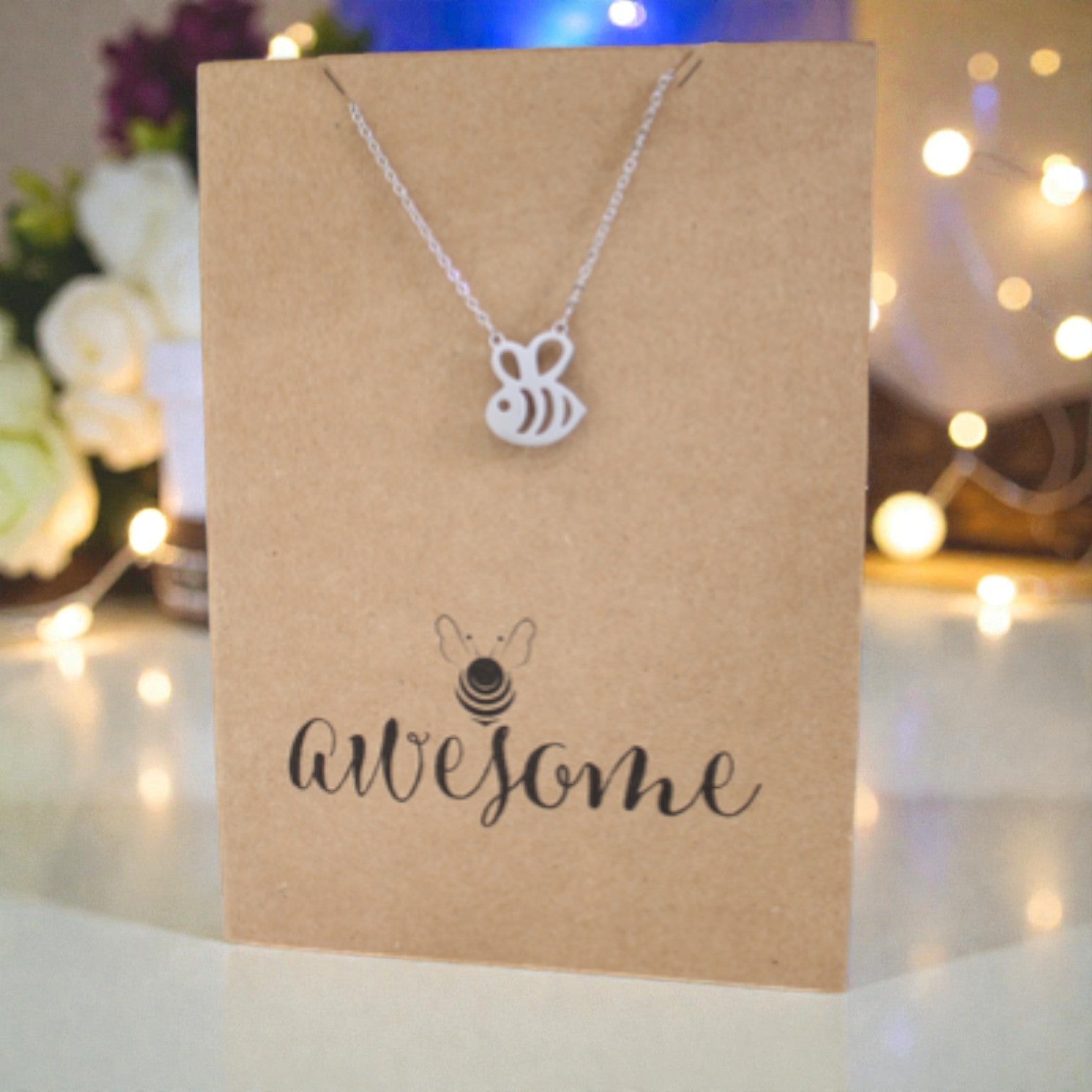 Bee Pendant & Chain - Card 329