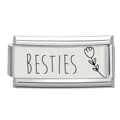 9mm Laser Italian Charm - Besties Superlink