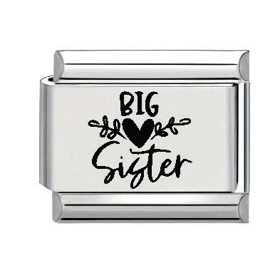 9mm Laser Italian Charm - Big Sister