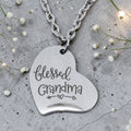 Blessed Grandma Side Heart Pendant with Chain
