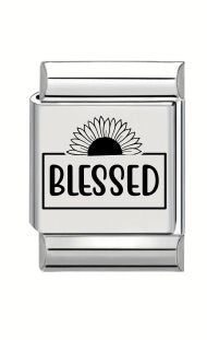 13mm Laser Engraved Charm - Blessed