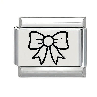 9mm Laser Italian Charm - Bow