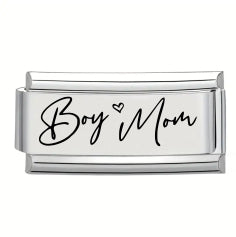 9mm Laser Italian Charm Superlink - Boy Mom