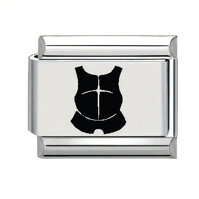 9mm Laser Engraved Charm - Armour Of God - Breast Plate of Righteousness