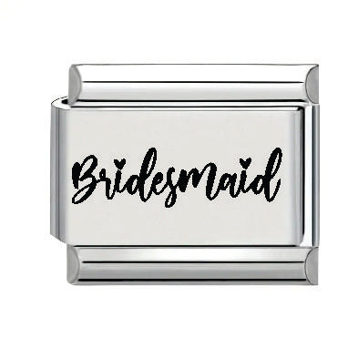9mm Laser Italian Charm - Bridesmaid