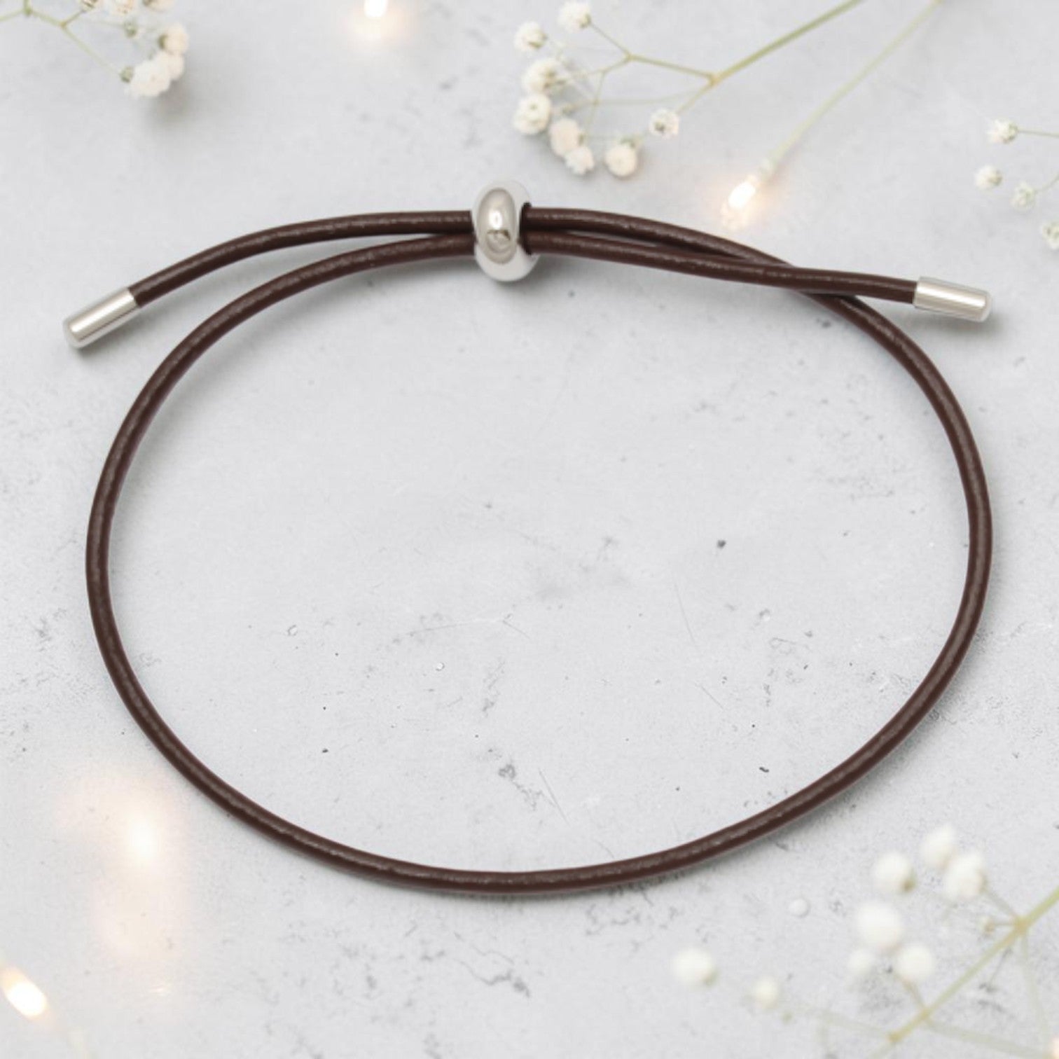 Brown Adjustable Cord Bracelet (Fits Mini Charms)