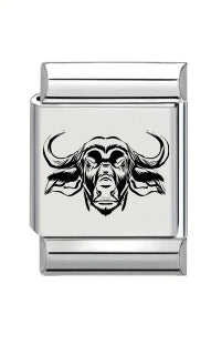 13mm Laser Engraved Charm - Buffalo